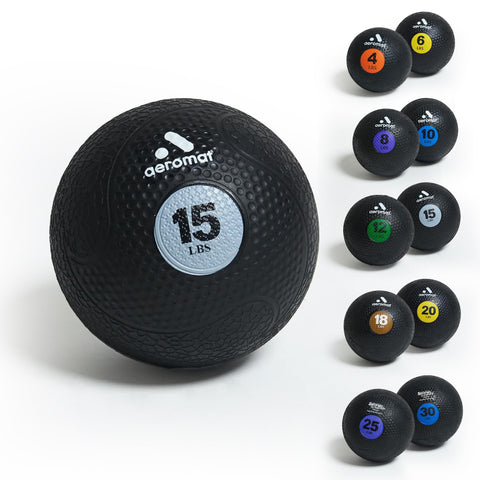 Aeromat Extreme Elite 15 lb Medicine Balls for Exercise - 10" Diameter Workout Ball, Weighted Balls for Exercise, Durable Heavy Workout Tool, No Slamming Color-Coded Weight Ball for Work Out (Sky)