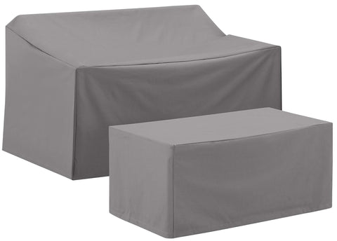 2Pc Outdoor Furniture Cover Set Gray - Loveseat & Coffee Table