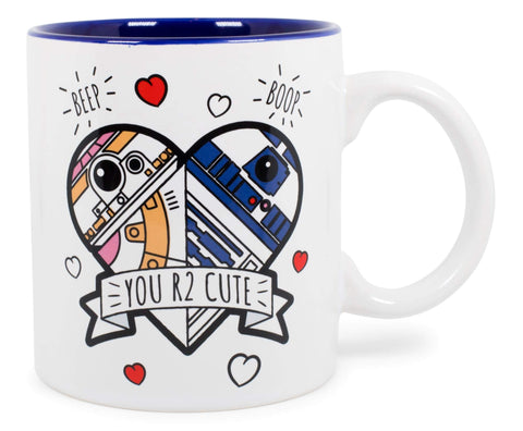 Star Wars Exclusive You R2 Cute Jumbo Ceramic Coffee Mug | R2-D2 And BB-8, Disney Kitchen Accessories | Housewares, Drinkware For Home Bar Set | Holds 20 Ounces