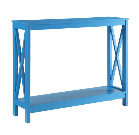 Convenience Concepts Oxford Console Table 39.5" - Sofa Table with Storage Shelf, Transitional Entryway Hall Table for Living Room and Bedroom, Display Foyer Table, Teal Blue