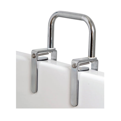 Carex Bathtub Rail with Finish Bathtub Grab Bar Safety Bar for Seniors and Handicap for Assistance Getting in and Out of Tub, Easy to Install on Most Tubs, Chrome, 1 Count