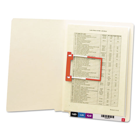 Smead End Tab Fastener File Folder, Shelf-Master® Reinforced Straight-Cut Tab, 1 U-Clip Fastener, Letter Size, Manila, 50 per Box (34112)