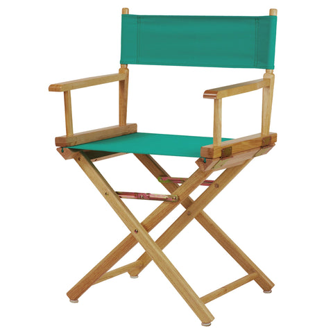 Casual Home 18" Director's Chair Natural Frame with Teal Canvas