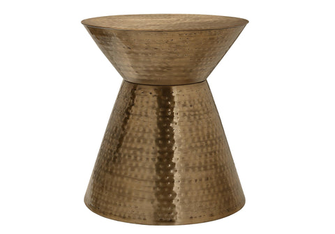 Accent Table, Drum, Side, End, Nightstand, Lamp, Living Room, Bedroom, Copper Metal, Contemporary, Modern