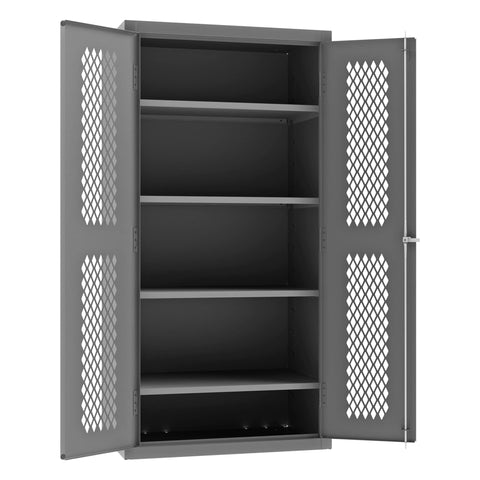 Durham Heavy Duty Welded 14 Gauge Steel Ventilated Cabinet, EMDC-362472-4S-95, 900 lbs Capacity, 24" Length x 36" Width x 72" Height, 4 Shelves