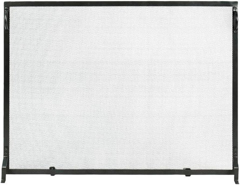 Oakestry Plain by Design Fireplace Screen 38x30 Inch – Black Metal Mesh Spark Guard with Sturdy Frame, Heat Resistant Protective Cover for Indoor Fireplace Safety & Decor