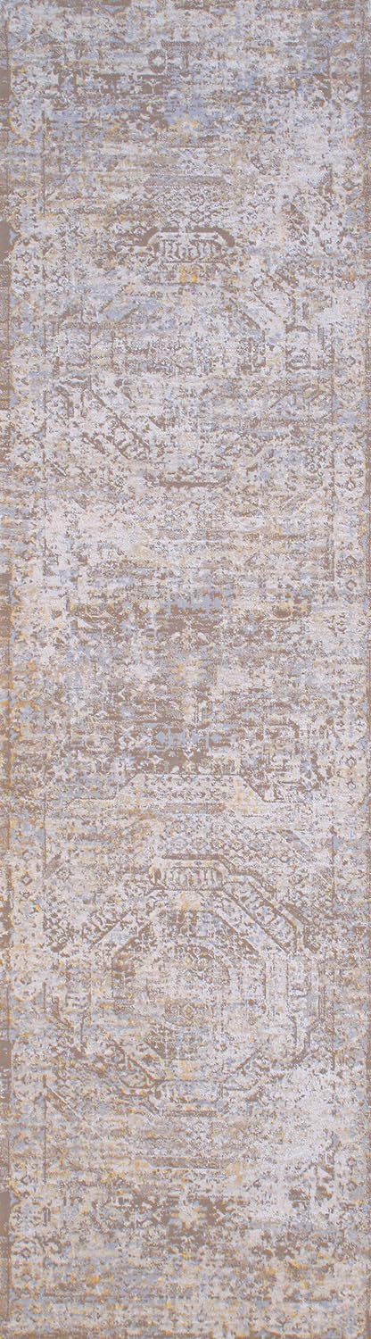 Pasargad Home Turkish Area Rug - Transitional, Cream/Taupe 2' 2'' X 8' 0'' - Elegant & Durable for Living Room, Bedroom, or Office