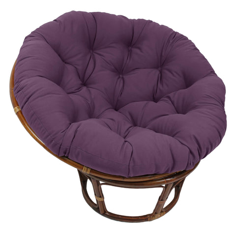 Blazing Needles Solid Twill Papasan Chair Cushion, 44" x 6" x 44", Grape