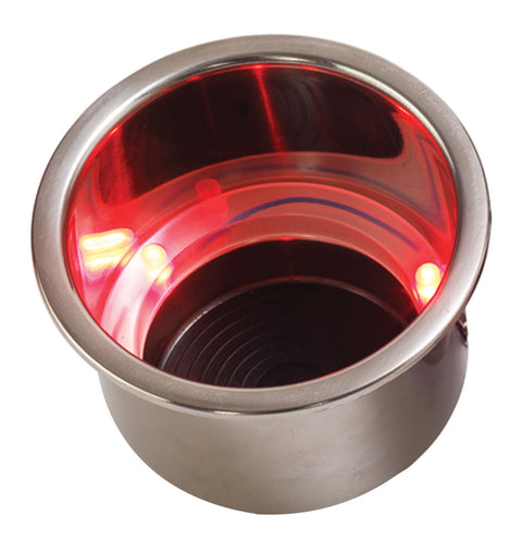 Sea-Dog 588071-1 Led Flush Mount Combo Drink Holder with Drain - Red