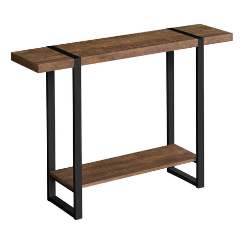 Monarch Specialties I 2851 Accent Table, Console, Entryway, Narrow, Sofa, Living Room, Bedroom, Metal, Laminate, Brown, Black, Contemporary, Modern