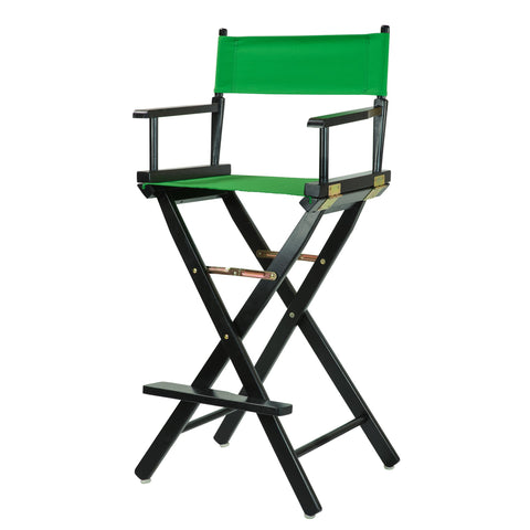 Casual Home Director's Chair ,Black Frame/Green Canvas,30" - Bar Height
