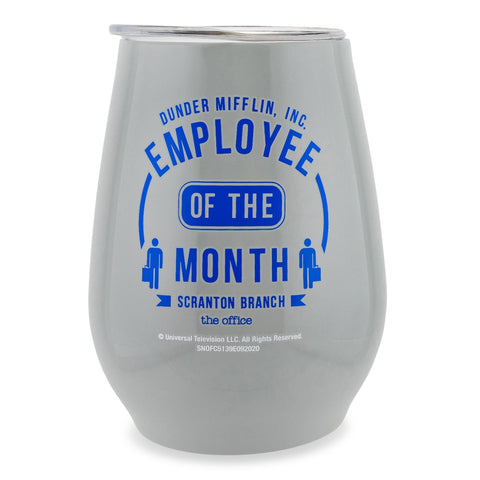Silver Buffalo The Office Employee of the Month Double Wall Stainless Steel Stemless Tumbler w/Lid, 10 Ounces