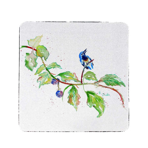 Betsy Drake CT1072 Bird & Blackberries Coaster - Set of 4