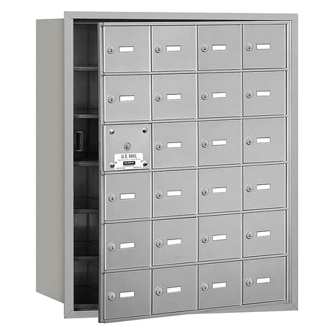 4B+ Horizontal Mailbox - 24 A Doors (23 usable) - Aluminum - Front Loading - USPS Access