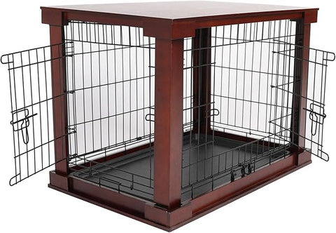 Cage with Crate Cover Mohogany Small