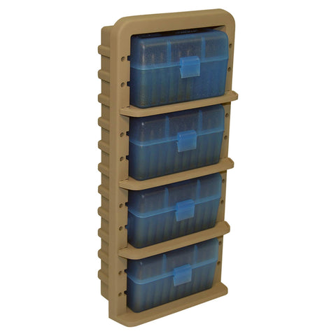 MTM ARRS Ammo Rack for Rifle Calibers (4-Ammo Boxes) Clear Blue