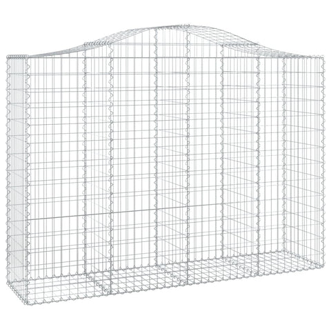 vidaXL Arched Gabion Baskets Set of 2, 78.7"x19.7"x55.1"/63" Size, Galvanized Iron Material, Silver Color, Stable Construction, Easy Assembly
