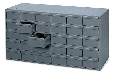 30 Drawers 11-5/8 Inch Deep Steel Construction For Small Part Storage Gray