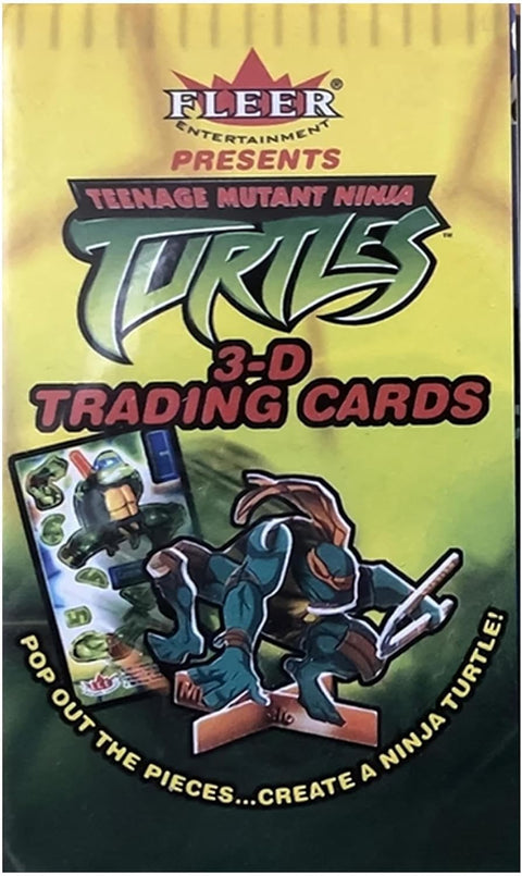 Vintage Teenage Mutant Ninja Turtles 3D Trading Cards with Collectible Leonardo Figure