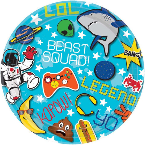 Amscan 541977 Epic Small Paper Plates Party Supplies, 7", Multicolor