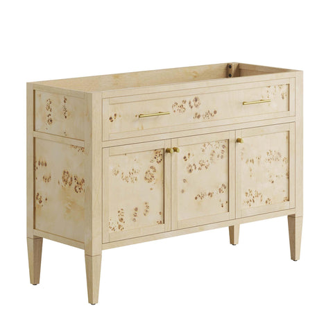 Modway EEI-6140-BUR Elysian 48" Wood Bathroom Vanity Cabinet (Sink Basin Not Included), Burl