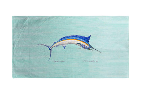 Betsy Drake Blue Marlin on Teal Beach Towel