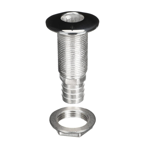 Attwood 66548-3 Stainless Steel Barbed Standard Length Straight Thru-Hull, 1-Inch