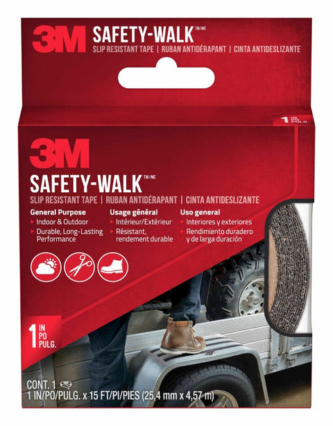 3M Safety-Walk Indoor/Outdoor Tread, Slip-Resitant Tape, Black, 1-Inch by 18-Inch Roll, 7634NA