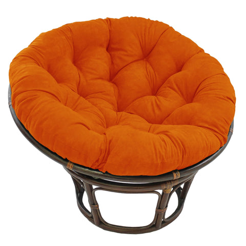 Blazing Needles Solid Microsuede Papasan Chair Cushion, 48" x 6" x 48", Tangerine Dream