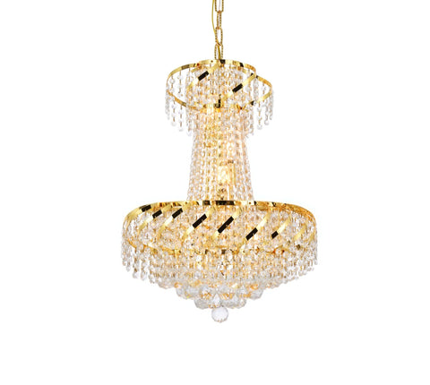 Elegant Lighting Belenus 6 Light Royal Cut Crystal Steel Chandelier in Gold