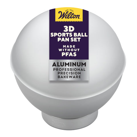 Wilton 3D Sports Ball Cake Pan Set, Aluminum Bakeware