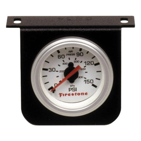 Firestone 2196 White Chrome Analog Air Pressure Gauge Mounting Bracket