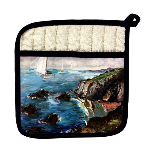 Betsydrake PT1164 Sailing The Cliffs Pot Holder