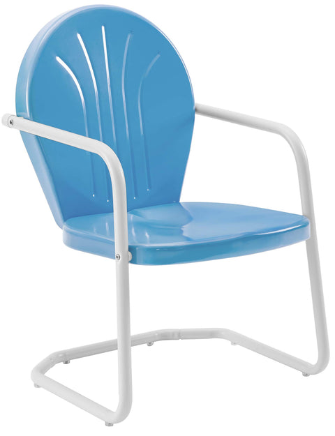 Griffith Retro Outdoor Chair Sky Blue Gloss