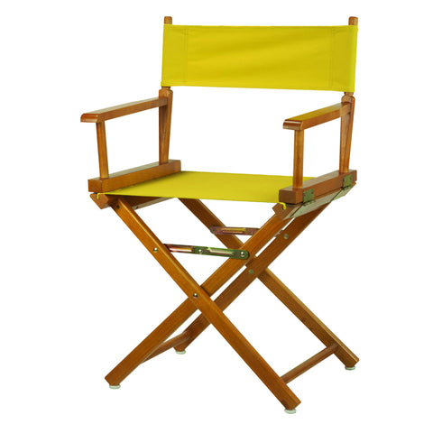 Casual Home Director's Chair ,Honey Oak Frame/Yellow Canvas,18" - Classic Height