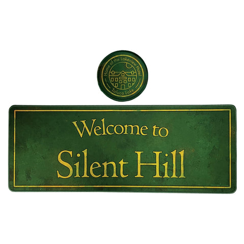 Silent Hill Welcome Sign XL Desk Pad and Drink Coaster Set