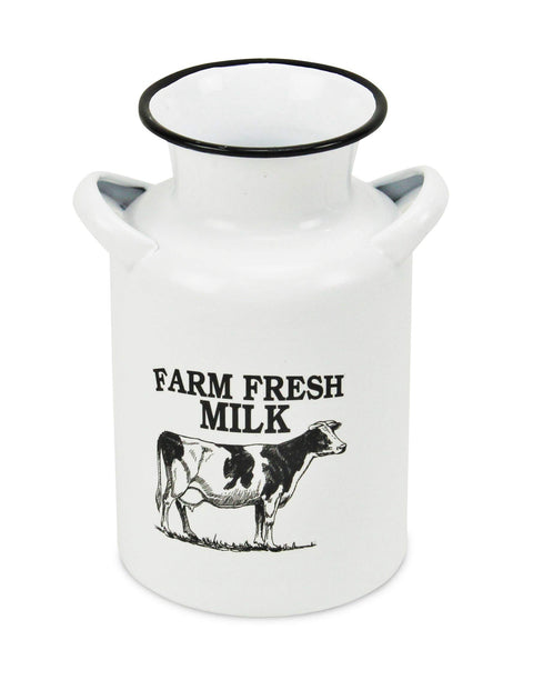 Cheungs White Lacquered Finish Decorative Bovine Milk Jug Table Décor