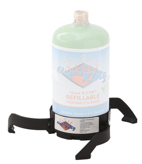 Flame King Spider Base for 1lb Propane Cylinder, Black (YSNSB1LB)