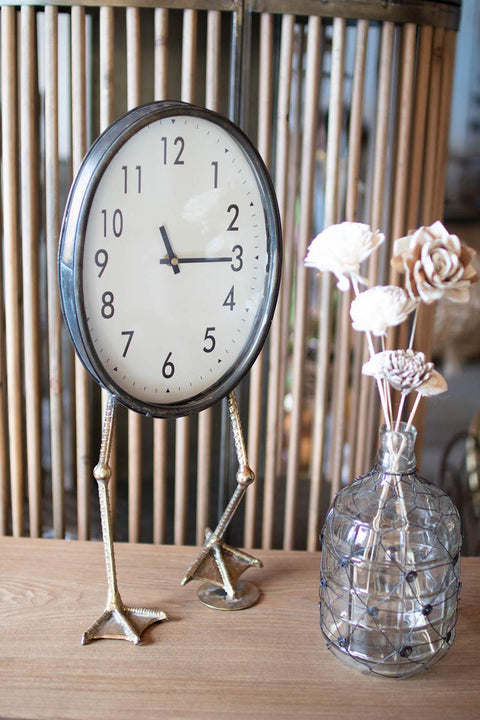 Kalalou CLL2471 Table Clock, White, Black