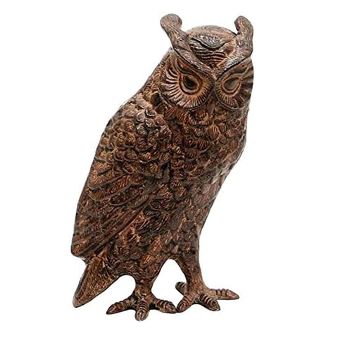 Oakestry Great Horned Owl Garden Statue – Realistic Wildlife Sculpture for Yard, Lawn, Patio or Garden – Weather-Resistant Cast Aluminum Rustic Bronze Finish Outdoor Décor
