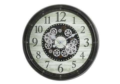 Monarch Specialties I 9030 Clocks, 30" Round, Gear Mechanism, Large Oversized, Wall Clock, Brown, Transitional