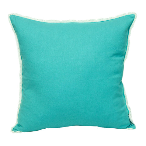 Parkland Collection Transitional Solid Blue Square 20" x 20" Pillow