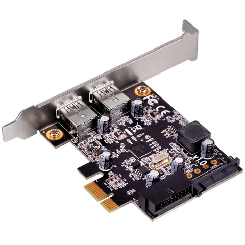Silverstone Tek PCI Express Card with Two USB 3.0 External Ports and Internal 19-Pin Dual Port Connector (EC04-E)