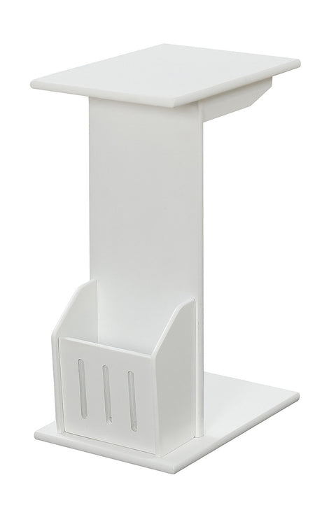 Convenience Concepts Designs2Go Abby C End Table 15" - Traditional C Couch Table, Classic Living Room Side Table with Magazine Holder, Family Room Sliding End Table, White
