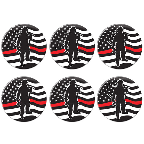 Beistle 6 Piece Firefighter Appreciation Pinback Button Badge Pins USA Patriotic Party Supplies And Favors