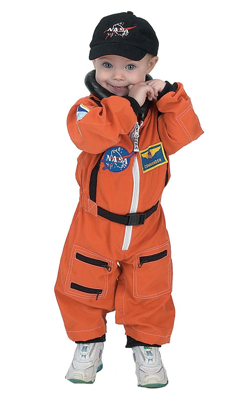 Aeromax Jr. Astronaut Suit with Embroidered Cap and NASA patches, ORANGE, Size 18 Months
