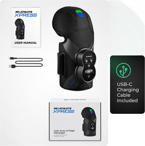 REATHLETE Xpress Knee Massager for Pain Relief | Leg Massager with Heat & Compression