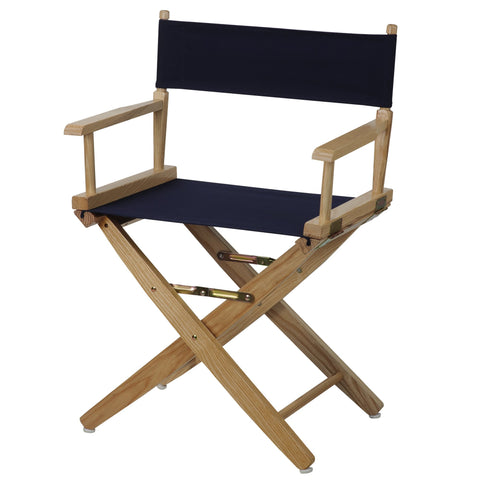 American Trails Extra-Wide Premium 18" Director's Chair Natural Frame with Navy Canvas