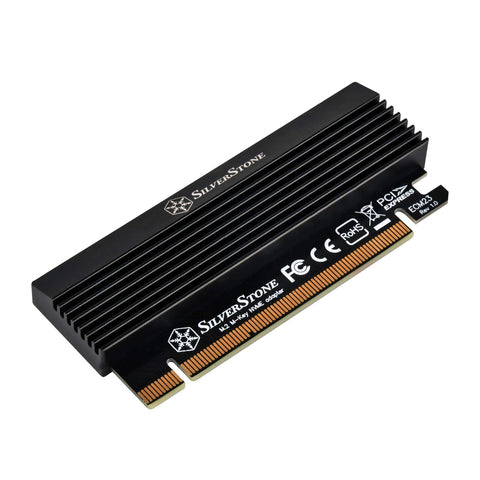 SilverStone Technology Slim M.2 M Key PCIe NVMe Adapter to PCIe X4 with Integrated Heatsink ECM23