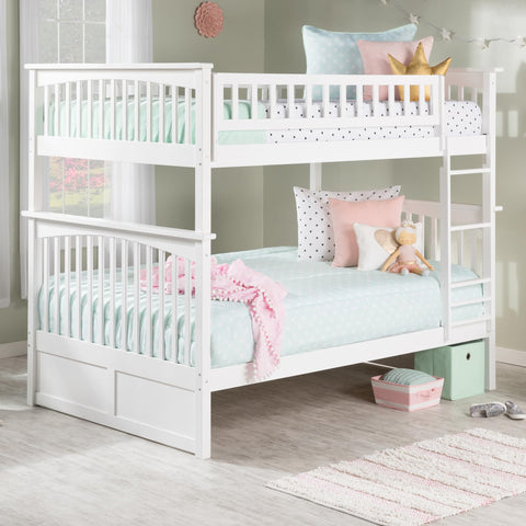 AFI, Columbia Ladder Bunk Bed Full Over Full, White